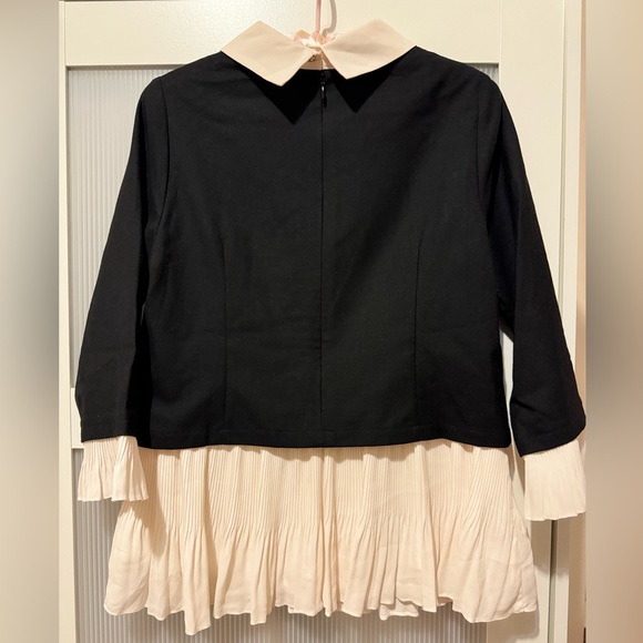 CREPE WOOL TOP with frills - Picture 2 of 4